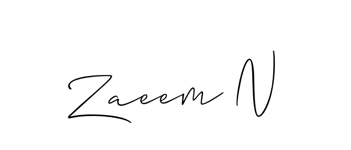 Design your own signature with our free online signature maker. With this signature software, you can create a handwritten (Allison_Script) signature for name Zaeem N. Zaeem N signature style 2 images and pictures png