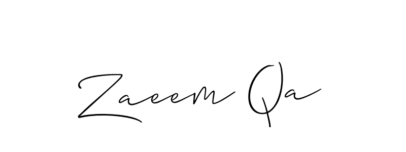 Use a signature maker to create a handwritten signature online. With this signature software, you can design (Allison_Script) your own signature for name Zaeem Qa. Zaeem Qa signature style 2 images and pictures png