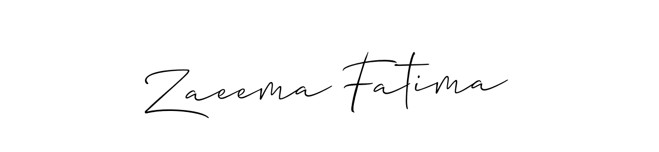 Also You can easily find your signature by using the search form. We will create Zaeema Fatima name handwritten signature images for you free of cost using Allison_Script sign style. Zaeema Fatima signature style 2 images and pictures png