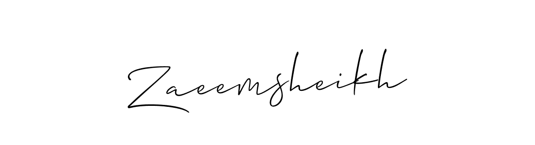 Make a beautiful signature design for name Zaeemsheikh. With this signature (Allison_Script) style, you can create a handwritten signature for free. Zaeemsheikh signature style 2 images and pictures png