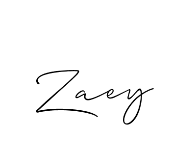 Design your own signature with our free online signature maker. With this signature software, you can create a handwritten (Allison_Script) signature for name Zaey. Zaey signature style 2 images and pictures png