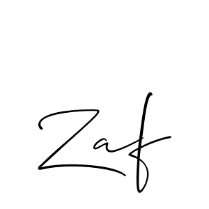Use a signature maker to create a handwritten signature online. With this signature software, you can design (Allison_Script) your own signature for name Zaf. Zaf signature style 2 images and pictures png