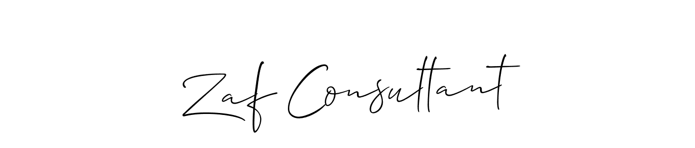 Design your own signature with our free online signature maker. With this signature software, you can create a handwritten (Allison_Script) signature for name Zaf Consultant. Zaf Consultant signature style 2 images and pictures png