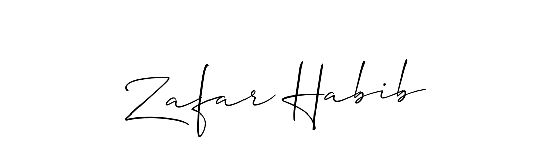 How to make Zafar Habib name signature. Use Allison_Script style for creating short signs online. This is the latest handwritten sign. Zafar Habib signature style 2 images and pictures png
