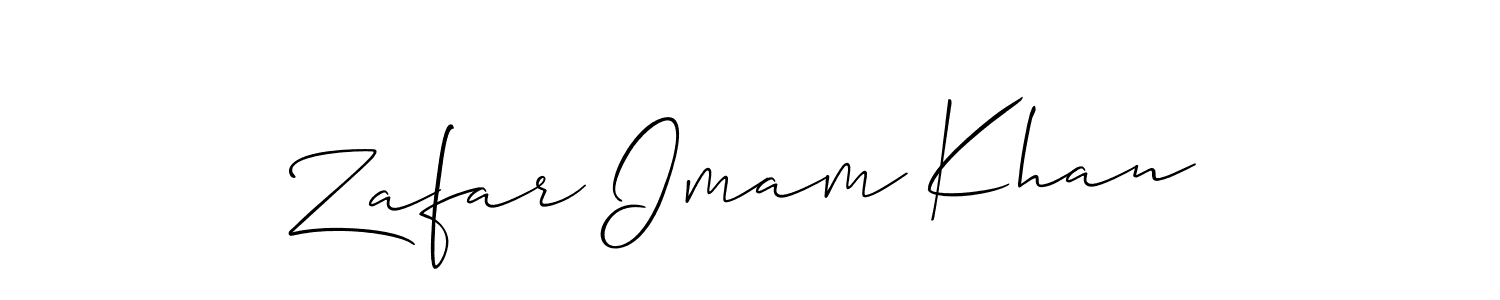 if you are searching for the best signature style for your name Zafar Imam Khan. so please give up your signature search. here we have designed multiple signature styles  using Allison_Script. Zafar Imam Khan signature style 2 images and pictures png