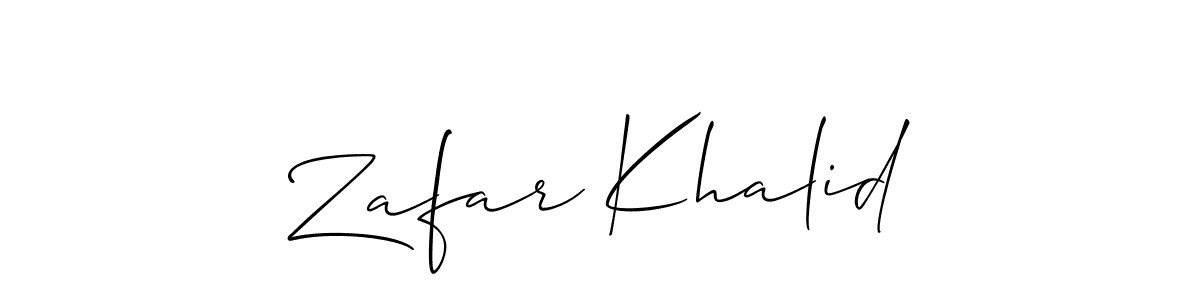How to make Zafar Khalid name signature. Use Allison_Script style for creating short signs online. This is the latest handwritten sign. Zafar Khalid signature style 2 images and pictures png