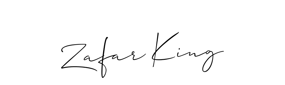 Design your own signature with our free online signature maker. With this signature software, you can create a handwritten (Allison_Script) signature for name Zafar King. Zafar King signature style 2 images and pictures png