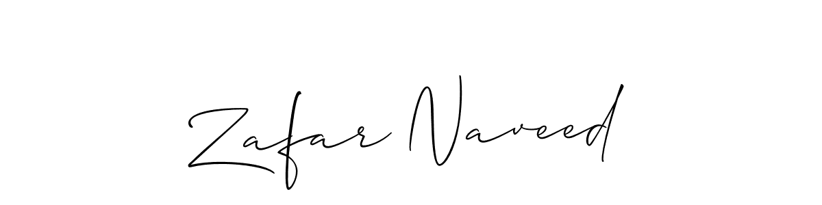 Make a short Zafar Naveed signature style. Manage your documents anywhere anytime using Allison_Script. Create and add eSignatures, submit forms, share and send files easily. Zafar Naveed signature style 2 images and pictures png
