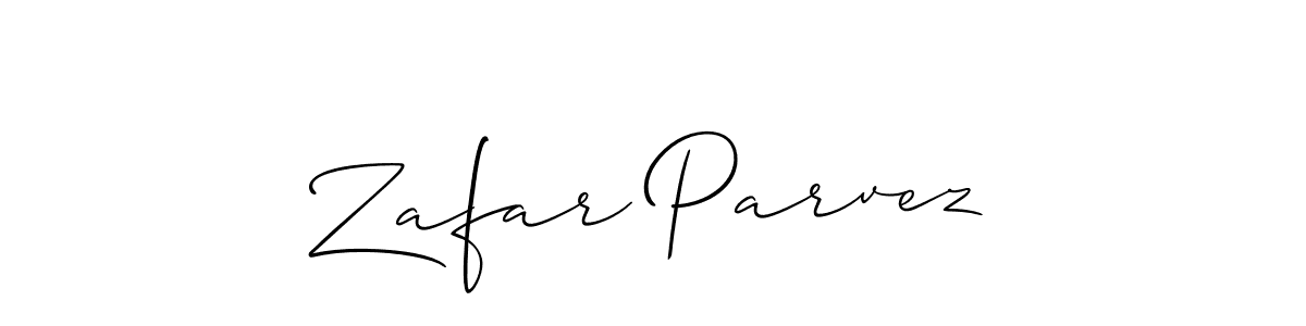 How to make Zafar Parvez name signature. Use Allison_Script style for creating short signs online. This is the latest handwritten sign. Zafar Parvez signature style 2 images and pictures png