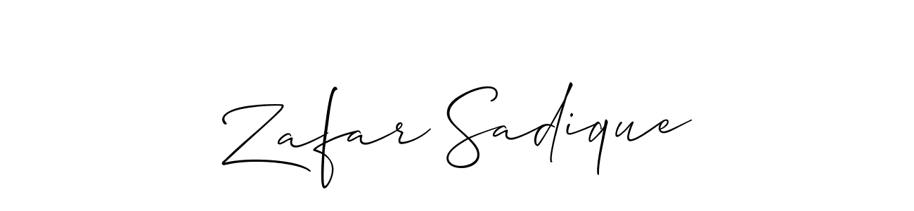 How to make Zafar Sadique name signature. Use Allison_Script style for creating short signs online. This is the latest handwritten sign. Zafar Sadique signature style 2 images and pictures png