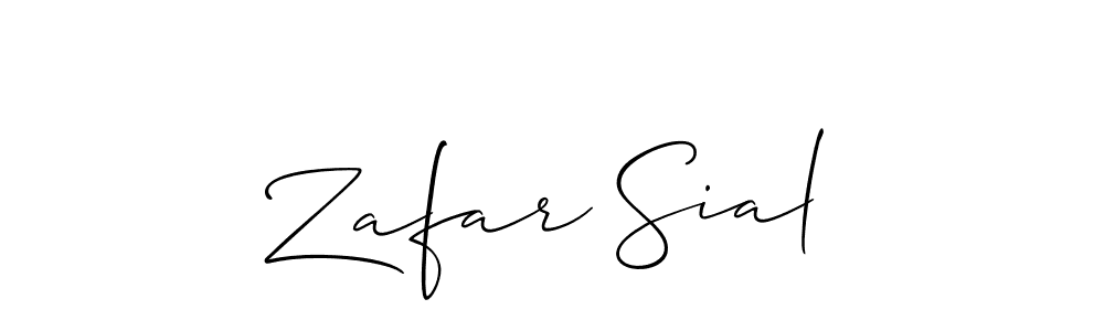 Create a beautiful signature design for name Zafar Sial. With this signature (Allison_Script) fonts, you can make a handwritten signature for free. Zafar Sial signature style 2 images and pictures png