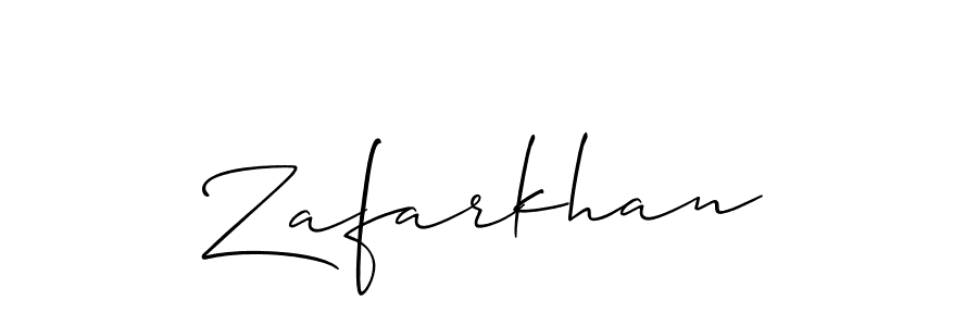 Design your own signature with our free online signature maker. With this signature software, you can create a handwritten (Allison_Script) signature for name Zafarkhan. Zafarkhan signature style 2 images and pictures png