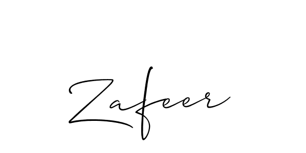 Design your own signature with our free online signature maker. With this signature software, you can create a handwritten (Allison_Script) signature for name Zafeer. Zafeer signature style 2 images and pictures png