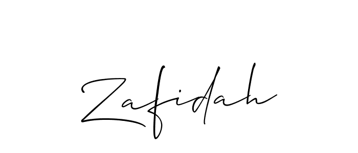 Make a beautiful signature design for name Zafidah. With this signature (Allison_Script) style, you can create a handwritten signature for free. Zafidah signature style 2 images and pictures png