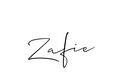 How to make Zafie signature? Allison_Script is a professional autograph style. Create handwritten signature for Zafie name. Zafie signature style 2 images and pictures png