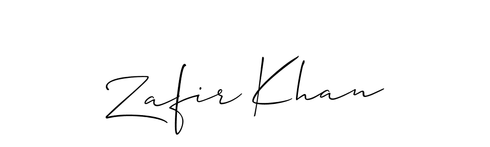 Create a beautiful signature design for name Zafir Khan. With this signature (Allison_Script) fonts, you can make a handwritten signature for free. Zafir Khan signature style 2 images and pictures png