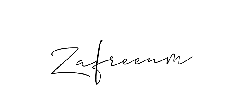 Also we have Zafreenm name is the best signature style. Create professional handwritten signature collection using Allison_Script autograph style. Zafreenm signature style 2 images and pictures png