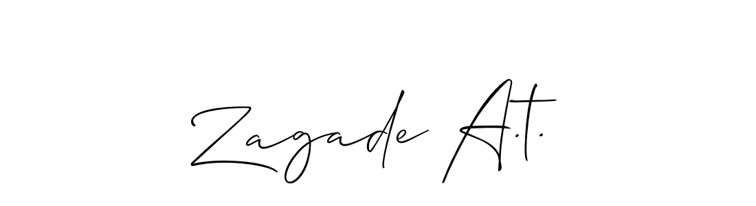 Also You can easily find your signature by using the search form. We will create Zagade A.t. name handwritten signature images for you free of cost using Allison_Script sign style. Zagade A.t. signature style 2 images and pictures png