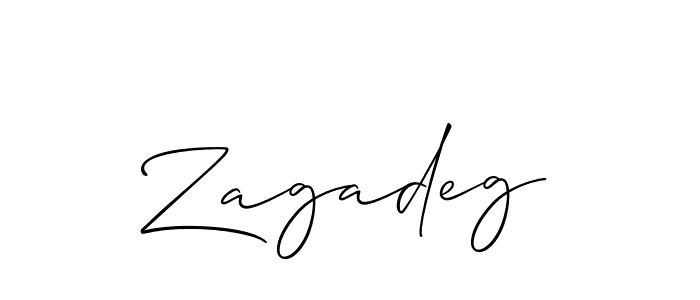 It looks lik you need a new signature style for name Zagadeg. Design unique handwritten (Allison_Script) signature with our free signature maker in just a few clicks. Zagadeg signature style 2 images and pictures png