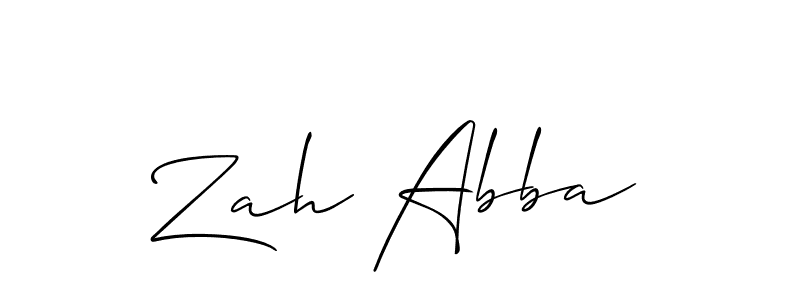 The best way (Allison_Script) to make a short signature is to pick only two or three words in your name. The name Zah Abba include a total of six letters. For converting this name. Zah Abba signature style 2 images and pictures png