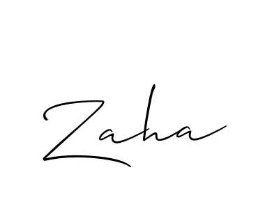 Design your own signature with our free online signature maker. With this signature software, you can create a handwritten (Allison_Script) signature for name Zaha. Zaha signature style 2 images and pictures png