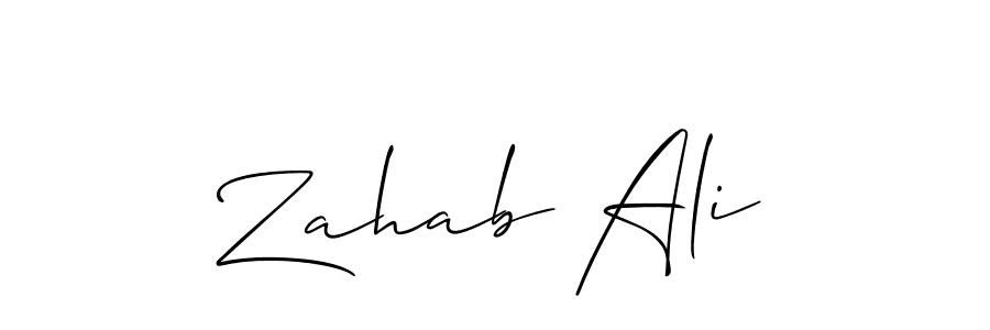 Zahab Ali stylish signature style. Best Handwritten Sign (Allison_Script) for my name. Handwritten Signature Collection Ideas for my name Zahab Ali. Zahab Ali signature style 2 images and pictures png