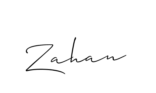 Design your own signature with our free online signature maker. With this signature software, you can create a handwritten (Allison_Script) signature for name Zahan. Zahan signature style 2 images and pictures png