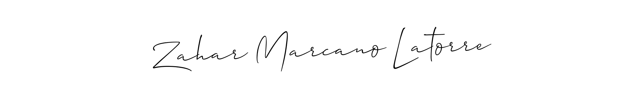 Also You can easily find your signature by using the search form. We will create Zahar Marcano Latorre name handwritten signature images for you free of cost using Allison_Script sign style. Zahar Marcano Latorre signature style 2 images and pictures png
