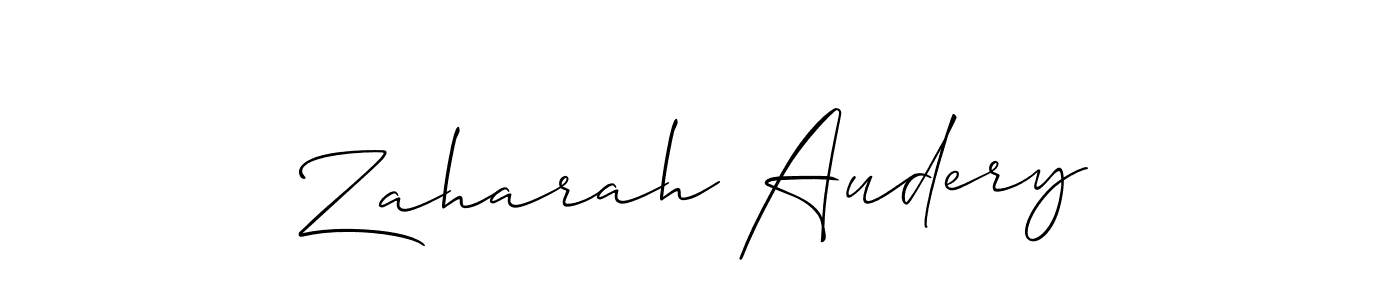 The best way (Allison_Script) to make a short signature is to pick only two or three words in your name. The name Zaharah Audery include a total of six letters. For converting this name. Zaharah Audery signature style 2 images and pictures png