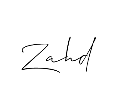 Use a signature maker to create a handwritten signature online. With this signature software, you can design (Allison_Script) your own signature for name Zahd. Zahd signature style 2 images and pictures png