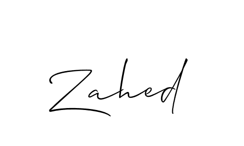 Design your own signature with our free online signature maker. With this signature software, you can create a handwritten (Allison_Script) signature for name Zahed. Zahed signature style 2 images and pictures png