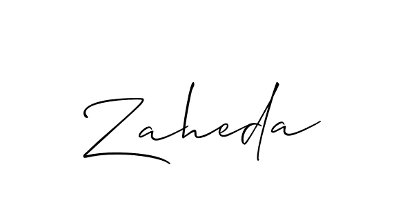 Create a beautiful signature design for name Zaheda. With this signature (Allison_Script) fonts, you can make a handwritten signature for free. Zaheda signature style 2 images and pictures png