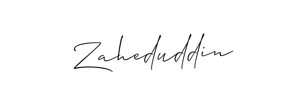 How to make Zaheduddin signature? Allison_Script is a professional autograph style. Create handwritten signature for Zaheduddin name. Zaheduddin signature style 2 images and pictures png