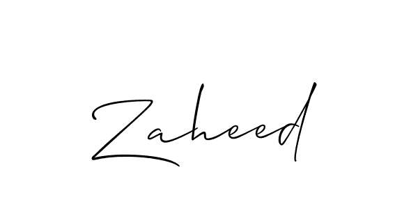 How to make Zaheed signature? Allison_Script is a professional autograph style. Create handwritten signature for Zaheed name. Zaheed signature style 2 images and pictures png