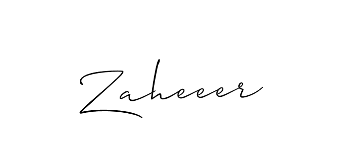 Also we have Zaheeer name is the best signature style. Create professional handwritten signature collection using Allison_Script autograph style. Zaheeer signature style 2 images and pictures png
