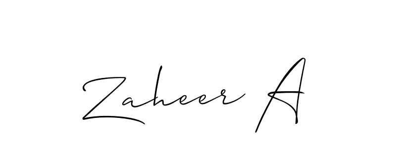 Similarly Allison_Script is the best handwritten signature design. Signature creator online .You can use it as an online autograph creator for name Zaheer A. Zaheer A signature style 2 images and pictures png