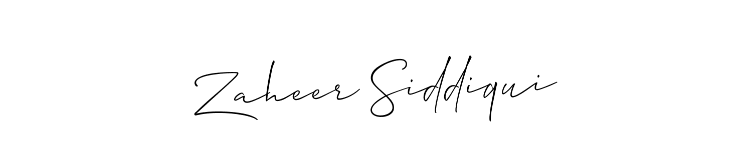 Allison_Script is a professional signature style that is perfect for those who want to add a touch of class to their signature. It is also a great choice for those who want to make their signature more unique. Get Zaheer Siddiqui name to fancy signature for free. Zaheer Siddiqui signature style 2 images and pictures png