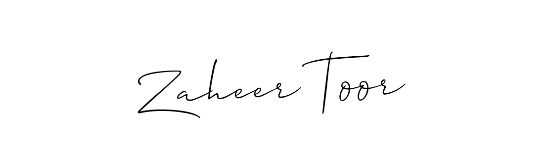 Allison_Script is a professional signature style that is perfect for those who want to add a touch of class to their signature. It is also a great choice for those who want to make their signature more unique. Get Zaheer Toor name to fancy signature for free. Zaheer Toor signature style 2 images and pictures png