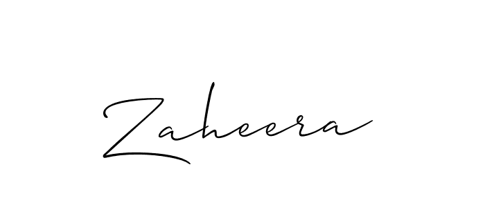 Create a beautiful signature design for name Zaheera. With this signature (Allison_Script) fonts, you can make a handwritten signature for free. Zaheera signature style 2 images and pictures png