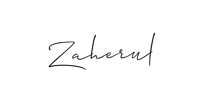 Use a signature maker to create a handwritten signature online. With this signature software, you can design (Allison_Script) your own signature for name Zaherul. Zaherul signature style 2 images and pictures png
