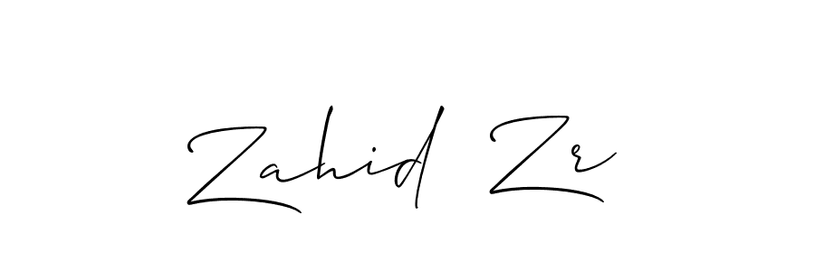 Use a signature maker to create a handwritten signature online. With this signature software, you can design (Allison_Script) your own signature for name Zahid  Zr. Zahid  Zr signature style 2 images and pictures png