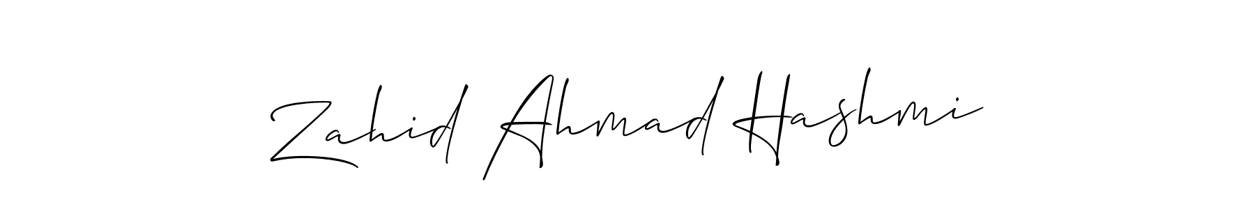 The best way (Allison_Script) to make a short signature is to pick only two or three words in your name. The name Zahid Ahmad Hashmi include a total of six letters. For converting this name. Zahid Ahmad Hashmi signature style 2 images and pictures png