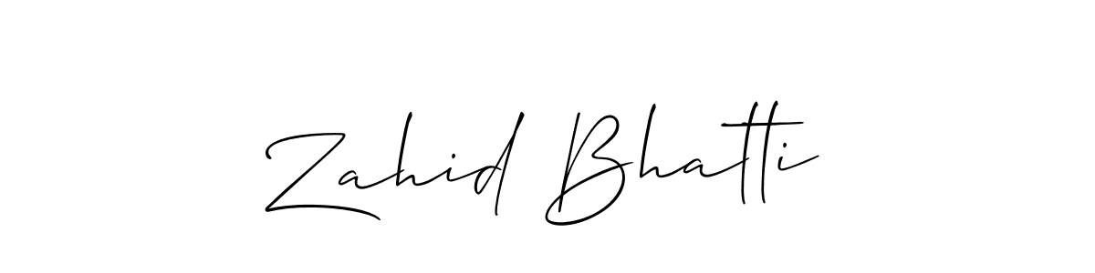 if you are searching for the best signature style for your name Zahid Bhatti. so please give up your signature search. here we have designed multiple signature styles  using Allison_Script. Zahid Bhatti signature style 2 images and pictures png