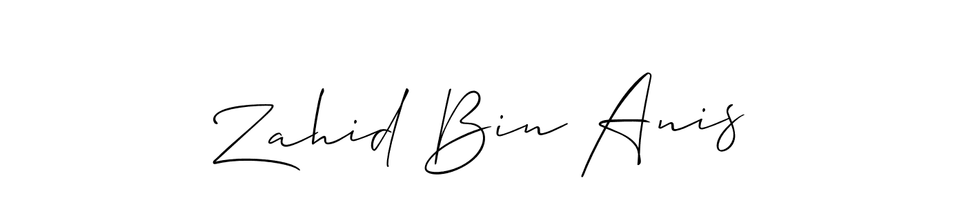 This is the best signature style for the Zahid Bin Anis name. Also you like these signature font (Allison_Script). Mix name signature. Zahid Bin Anis signature style 2 images and pictures png