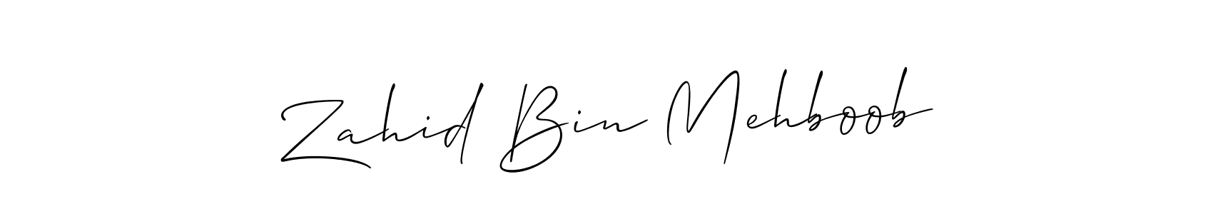 Zahid Bin Mehboob stylish signature style. Best Handwritten Sign (Allison_Script) for my name. Handwritten Signature Collection Ideas for my name Zahid Bin Mehboob. Zahid Bin Mehboob signature style 2 images and pictures png