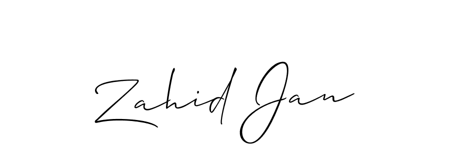 How to make Zahid Jan name signature. Use Allison_Script style for creating short signs online. This is the latest handwritten sign. Zahid Jan signature style 2 images and pictures png