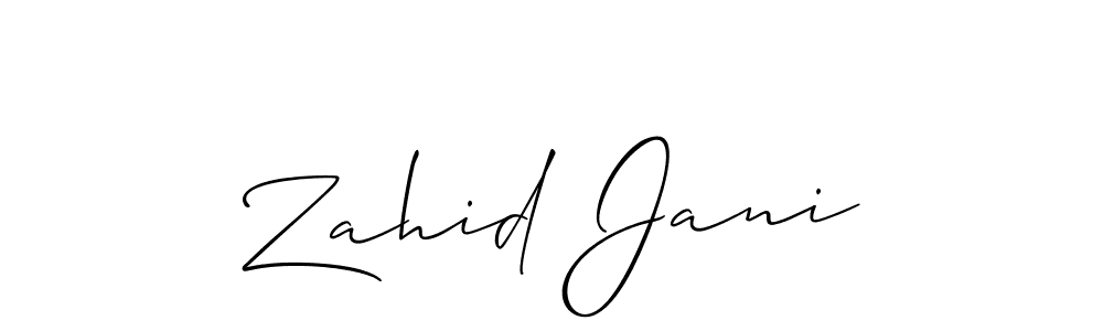 Create a beautiful signature design for name Zahid Jani. With this signature (Allison_Script) fonts, you can make a handwritten signature for free. Zahid Jani signature style 2 images and pictures png