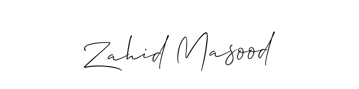 Make a beautiful signature design for name Zahid Masood. With this signature (Allison_Script) style, you can create a handwritten signature for free. Zahid Masood signature style 2 images and pictures png