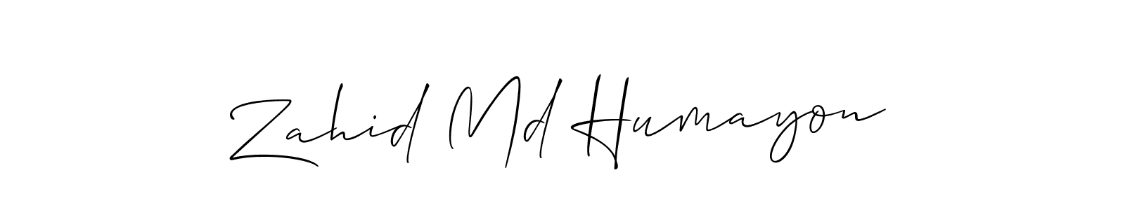 How to make Zahid Md Humayon name signature. Use Allison_Script style for creating short signs online. This is the latest handwritten sign. Zahid Md Humayon signature style 2 images and pictures png