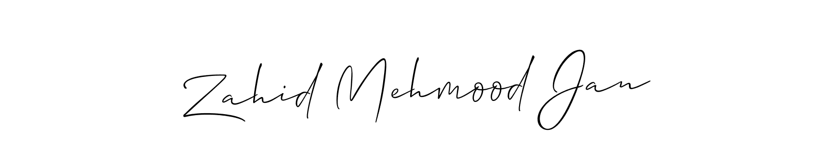 The best way (Allison_Script) to make a short signature is to pick only two or three words in your name. The name Zahid Mehmood Jan include a total of six letters. For converting this name. Zahid Mehmood Jan signature style 2 images and pictures png